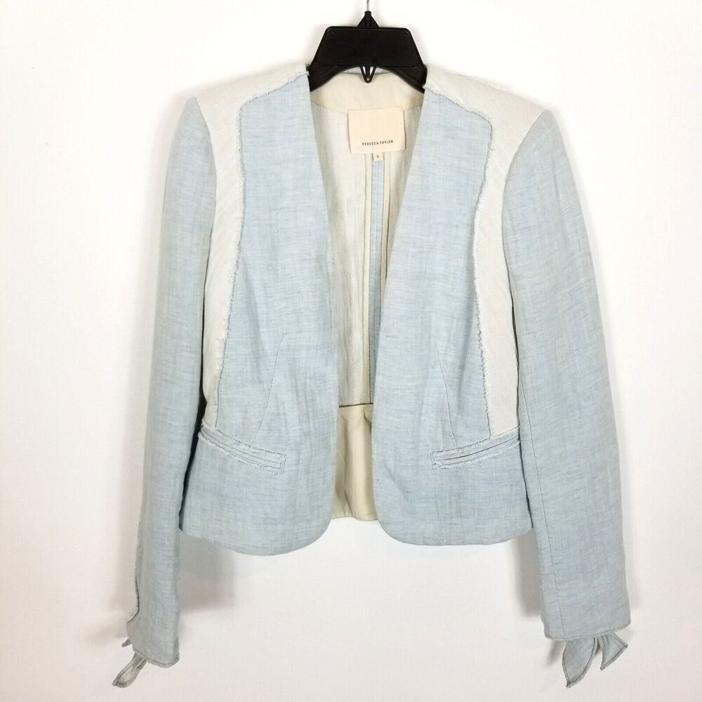 Rebecca Taylor Light Blue and Cream Blazer